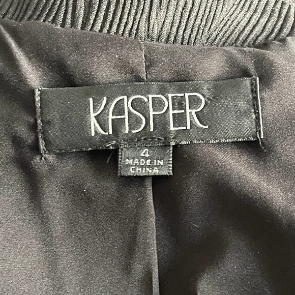 Black Textured Jacket Blazer Kasper Traditional Luxe - Picture 14 of 16